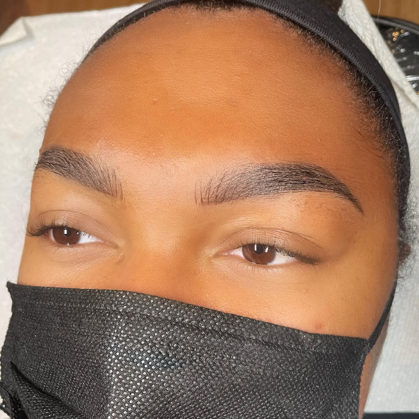 Natural looking brows on client